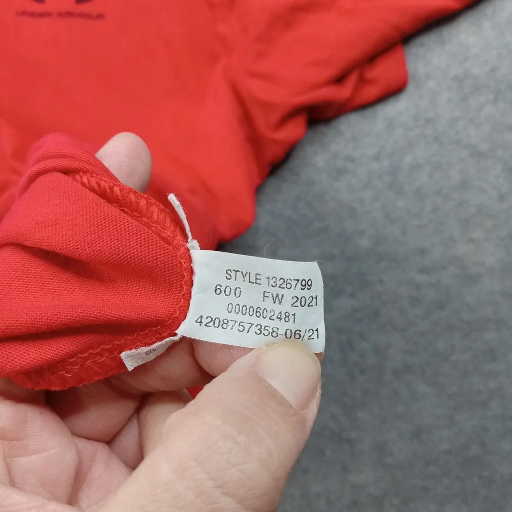 Under Armour Shirt Mens Large Red Sportstyle Left Chest Short Sleeve Top 1326799
